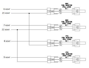 Схема подключения форсунок
